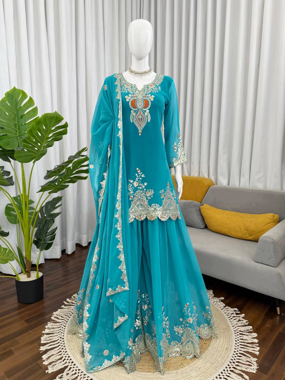 Sara Ali Embroidery Sharara