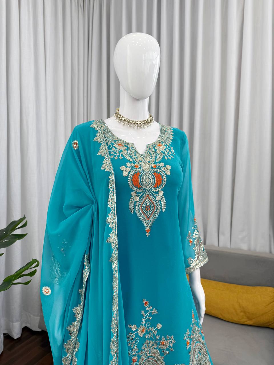 Sara Ali Embroidery Sharara