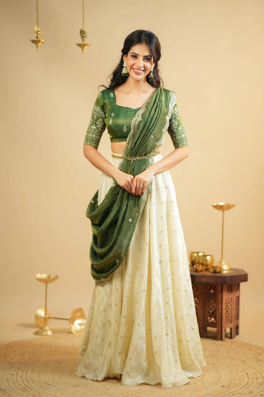 Green Pearl Lehenga