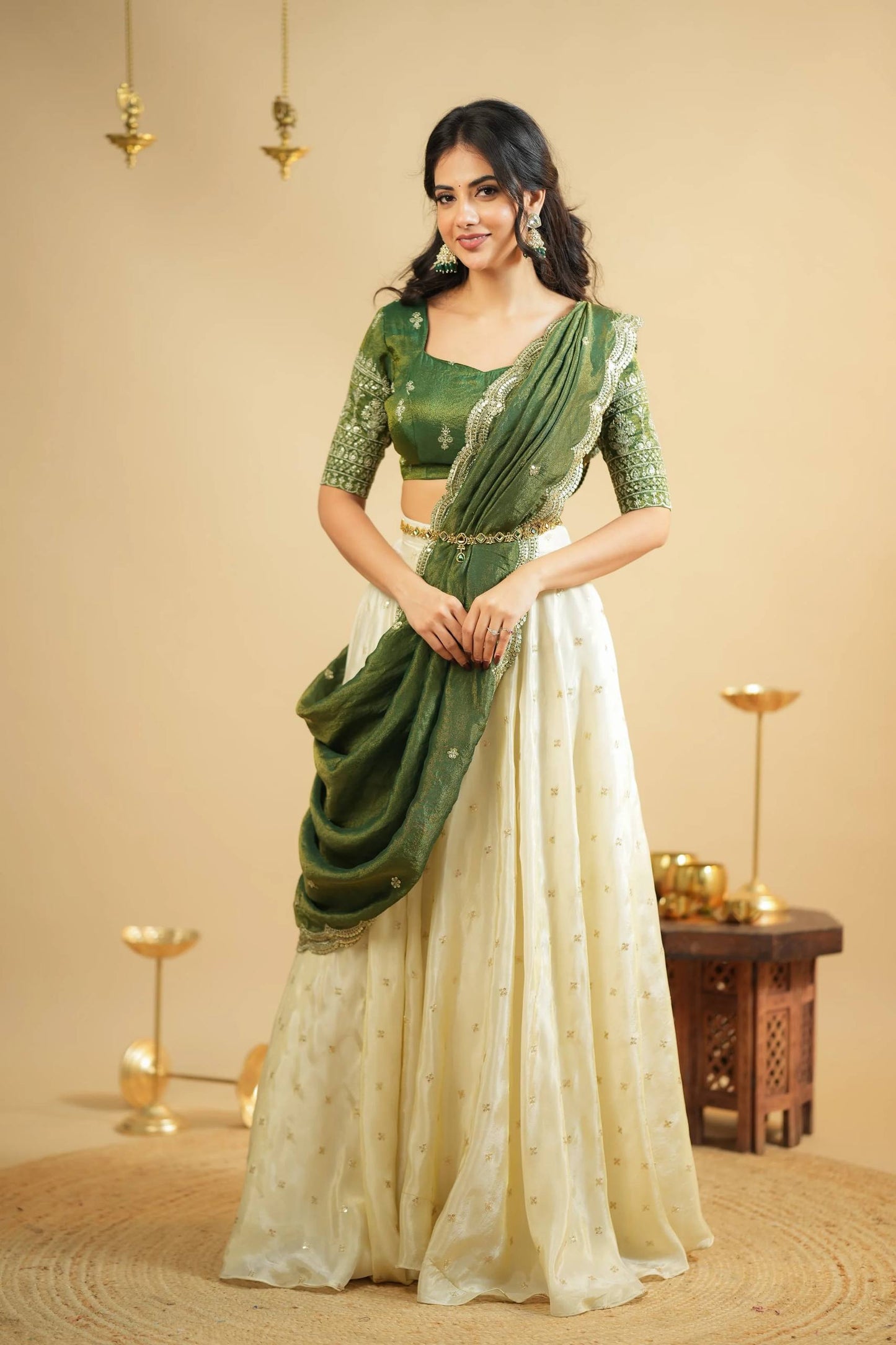 Green Pearl Lehenga