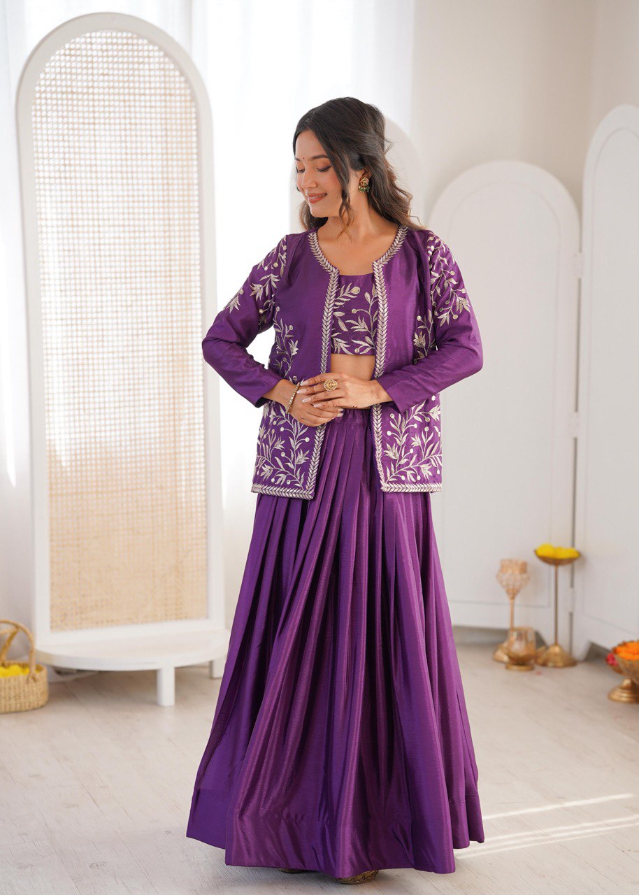 Purple Jacket Lehenga